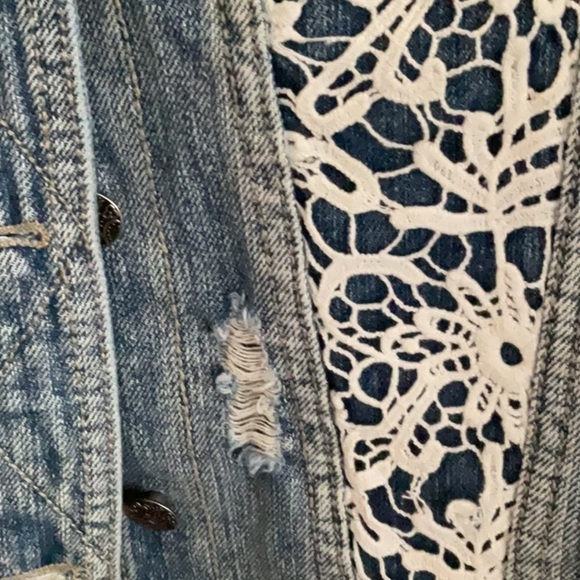 Rue21 Blue Denim Jacket with Lace Accents - Picture 5 of 13